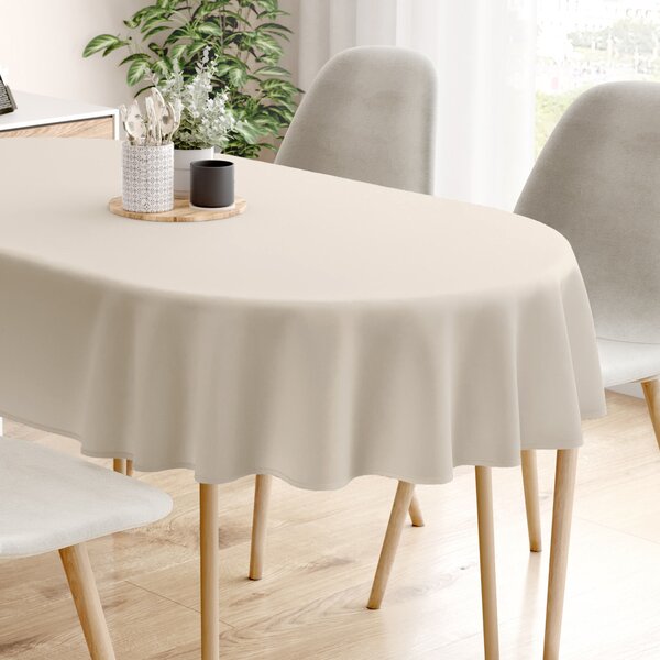 Goldea oválný ubrus 100% bavlněné plátno - latte 140 x 240 cm