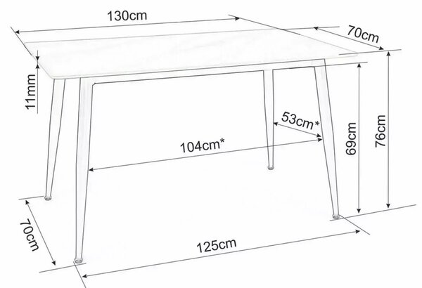 Jídelní stůl TALVEN s keramickou travertinovou deskou 130x70 cm, travertin/kašmír