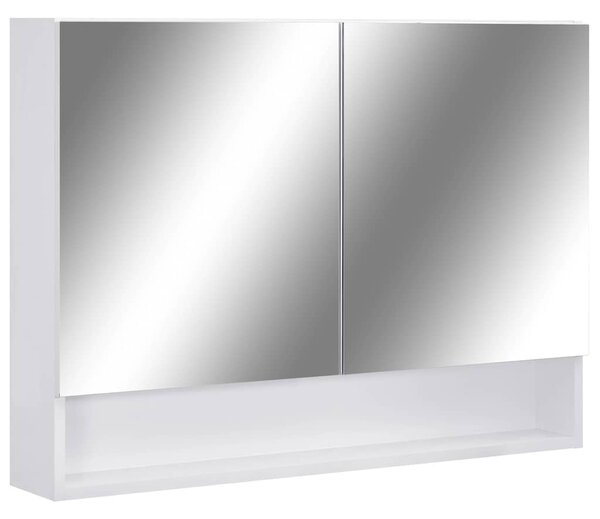 LED koupelnová zrcadlová skříňka bílá 80 x 15 x 60 cm MDF 323604