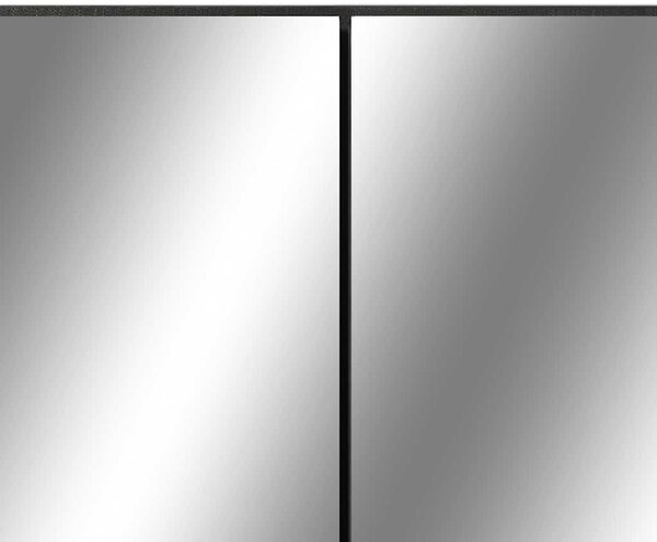 LED koupelnová zrcadlová skříňka černá 80 x 15 x 60 cm MDF 323605