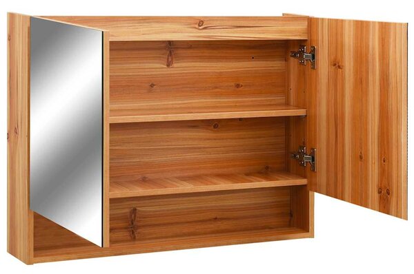 LED koupelnová zrcadlová skříňka dub 80 x 15 x 60 cm MDF 323606