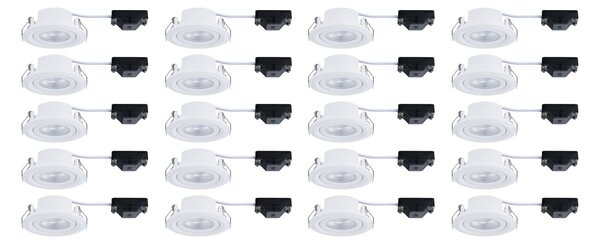 P 93166 LED vestavné svítidlo FixedLED 20ks sada výklopné 25° 20x4,8W 230V 3000K bílá - PAULMANN