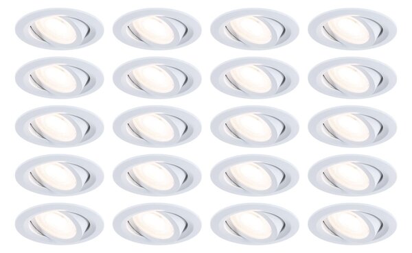 P 93166 LED vestavné svítidlo FixedLED 20ks sada výklopné 25° 20x4,8W 230V 3000K bílá - PAULMANN