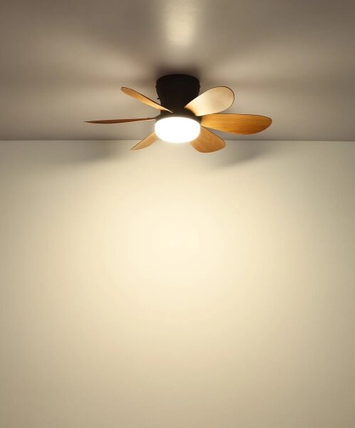 Globo 03625H -LED Stm stropní ventilátor DELORES LED/5W/230V 2700-6500K hnědá+DO