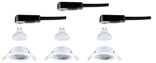 P 94949 LED vestavné svítidlo Base GU10 Flat výklopné 3x4W 230V 2700K bílá - PAULMANN
