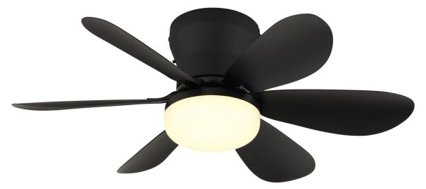 Globo 03625S -LED Stm stropní ventilátor DELORES LED/5W/230V 2700-6500K černá+DO
