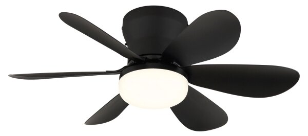 Globo 03625S -LED Stm stropní ventilátor DELORES LED/5W/230V 2700-6500K černá+DO