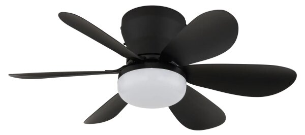 Globo 03625S -LED Stm stropní ventilátor DELORES LED/5W/230V 2700-6500K černá+DO