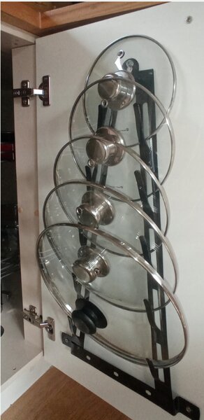 ALTOM Organizér na pokličky, 5 pokliček s háčky, černý XXL - 57x31cm