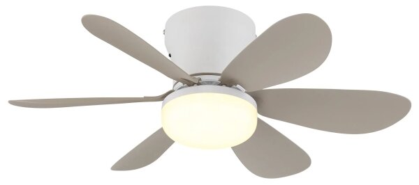 Globo 03625SA-LED Stm stropní ventilátor DELORES LED/5W/230V 2700-6500K béž+DO