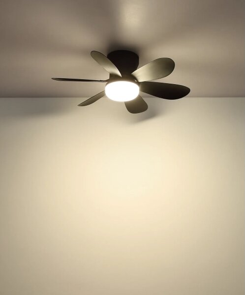 Globo 03625S -LED Stm stropní ventilátor DELORES LED/5W/230V 2700-6500K černá+DO