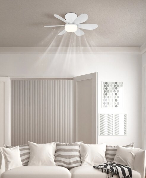 Globo 03625W - LED Stm stropní ventilátor DELORES LED/5W/230V 2700-6500K bílá+DO