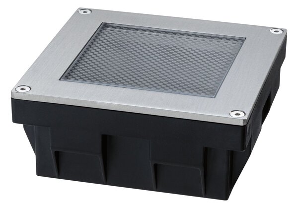 P 95742 Solární LED zemní svítidlo Sorea soumrakový senzor IP67 hranaté 100x100mm 3000K 0,1W 6lm 3,7V kov kartáčovaný ABS/polykarbonát/ocel - PAULMANN