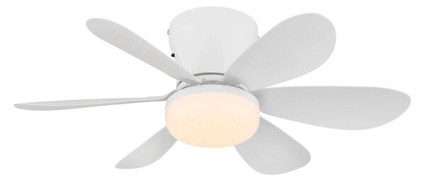 Globo 03625W - LED Stm stropní ventilátor DELORES LED/5W/230V 2700-6500K bílá+DO