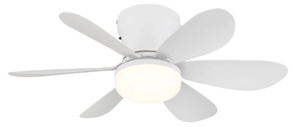 Globo 03625W - LED Stm stropní ventilátor DELORES LED/5W/230V 2700-6500K bílá+DO