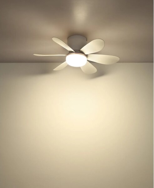 Globo 03625W - LED Stm stropní ventilátor DELORES LED/5W/230V 2700-6500K bílá+DO