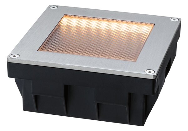 P 95743 Solární LED zemní svítidlo Sorea soumrakový senzor IP67 hranaté 100x100mm 2200K 0,1W 5lm 3,7V kov kartáčovaný ABS/polykarbonát/ocel - PAULMANN