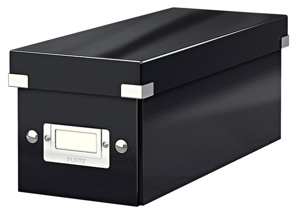 Černý kartonový úložný box s víkem 14x35x14 cm Click&Store – Leitz