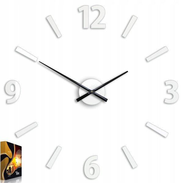Nástěnné hodiny ModernClock bílé 75 cm