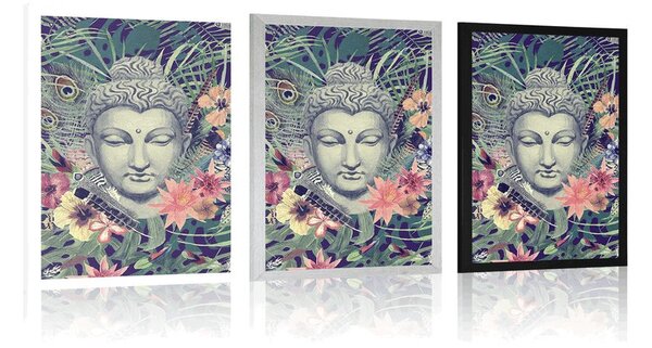 Plakát Buddha na exotickém pozadí
