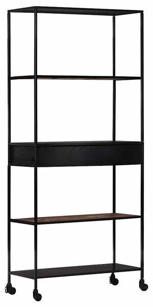 Knihovna 80 x 35 x 180 cm hrubé mangovníkové dřevo a železo 323734