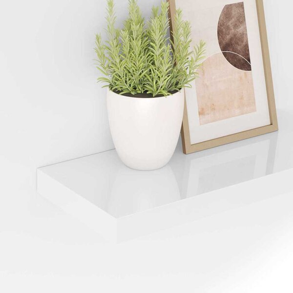 Plovoucí nástěnné police 4 ks bílé vysoký lesk 50x23,5x3,8 cm MDF 323747
