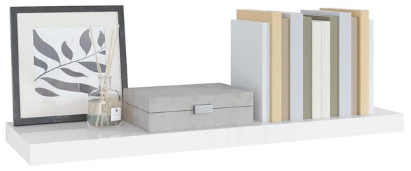 Plovoucí nástěnná police bílá vysoký lesk 80x23,5x3,8 cm MDF 323751