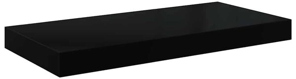 Plovoucí nástěnná police černá vysoký lesk 50 x 23,5 x 3,8 cm MDF 323766
