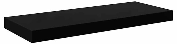Plovoucí nástěnná police černá vysoký lesk 60x23,5x3,8 cm MDF 323769