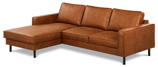 ROHOVÁ SEDAČKA, textil, kůže, koňaková Livetastic - Sedací soupravy, Online Only