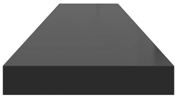 Plovoucí nástěnná police černá vysoký lesk 120x23,5x3,8 cm MDF 323778