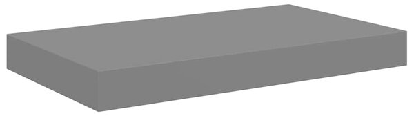 Plovoucí nástěnné police 2 ks šedé vysoký lesk 40x23,5x3,8 cm MDF 323785
