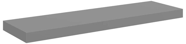Plovoucí nástěnné police 2 ks lesklé šedé 80x23,5x3,8 cm MDF 323794