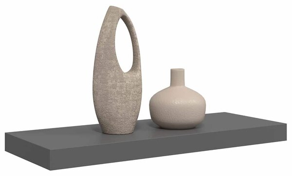 Plovoucí nástěnná police šedá vysoký lesk 60x23,5x3,8 cm MDF 323790