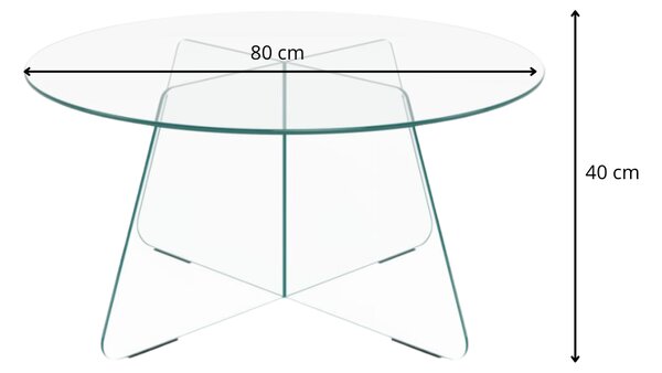 Actona Skleněný konferenční stolek Samos 80 cm čirý