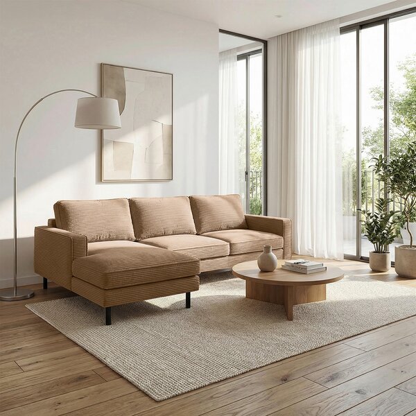 ROHOVÁ SEDAČKA, textil, světle hnědá Livetastic - Sedací soupravy, Online Only