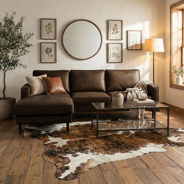 ROHOVÁ SEDAČKA, textil, kůže, tmavě hnědá Livetastic - Sedací soupravy, Online Only