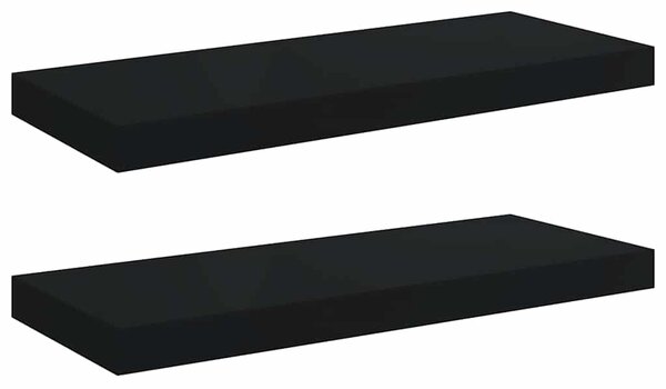 Plovoucí nástěnné police 2 ks černé 60 x 23,5 x 3,8 cm MDF 323833