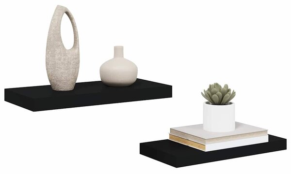 Plovoucí nástěnné police 2 ks černé 50 x 23,5 x 3,8 cm MDF 323830