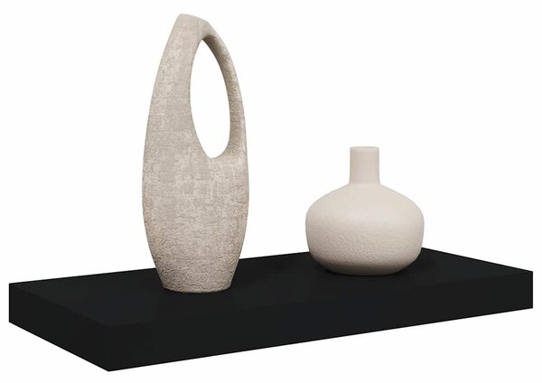 Plovoucí nástěnná police černá 50 x 23,5 x 3,8 cm MDF 323829