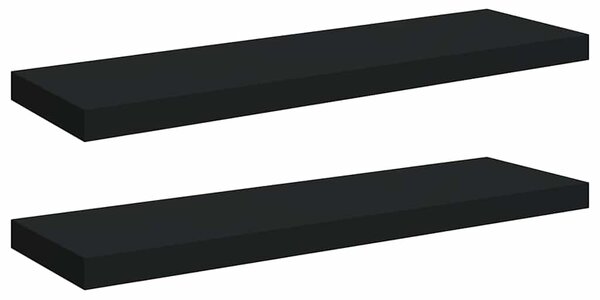 Plovoucí nástěnné police 2 ks černé 80 x 23,5 x 3,8 cm MDF 323836