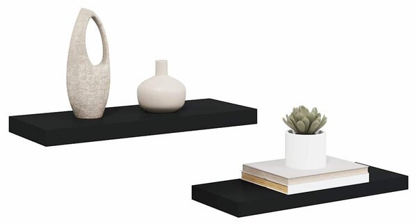 Plovoucí nástěnné police 2 ks černé 60 x 23,5 x 3,8 cm MDF 323833
