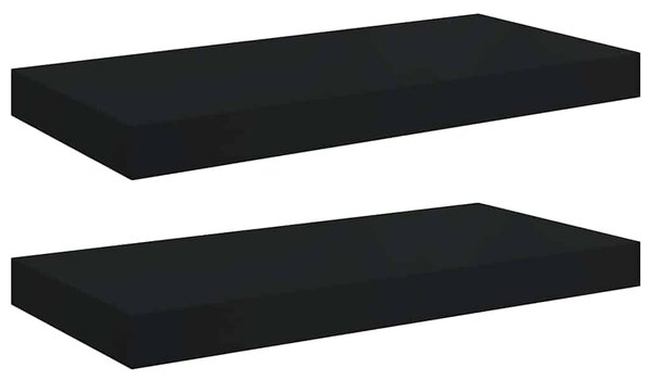 Plovoucí nástěnné police 2 ks černé 50 x 23,5 x 3,8 cm MDF 323830