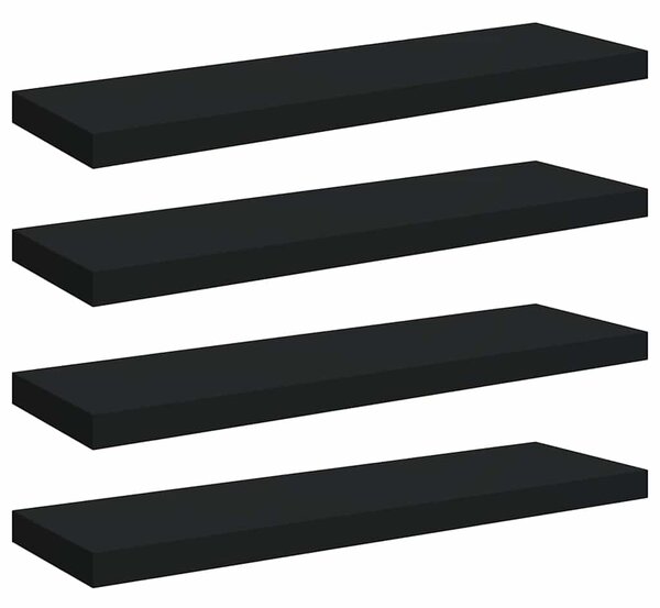 Plovoucí nástěnné police 4 ks černé 80 x 23,5 x 3,8 cm MDF 323837