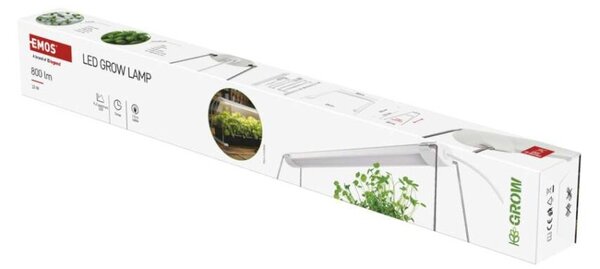 EMOS LED GROW pěstební lampa na sazenice 15W, časovač, bílá