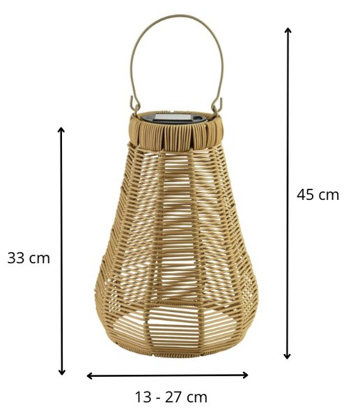 Mondex Solární lucerna SOKKE 33/45 hnědá