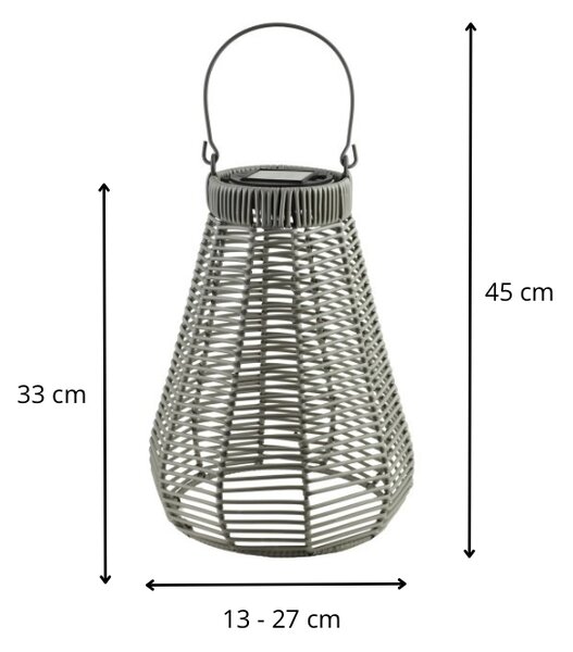 Mondex Solární lucerna SOKKE 33/45 šedá