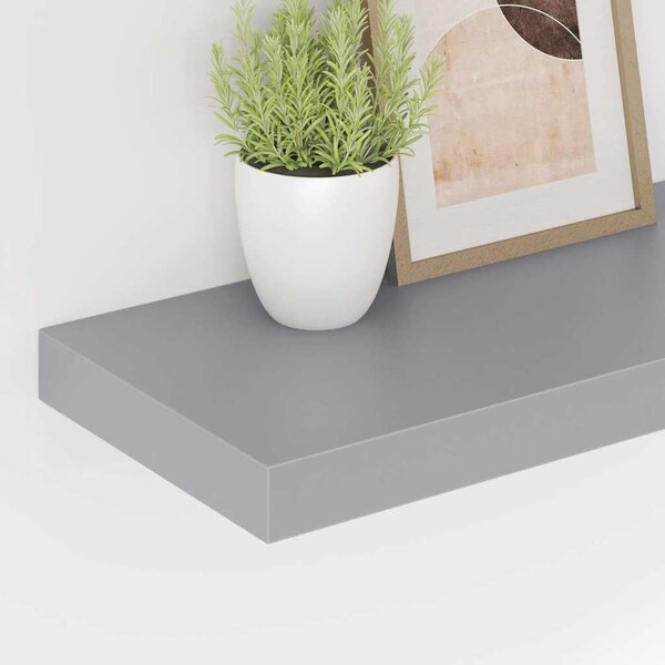Plovoucí nástěnná police šedá 60 x 23,5 x 3,8 cm MDF 323853
