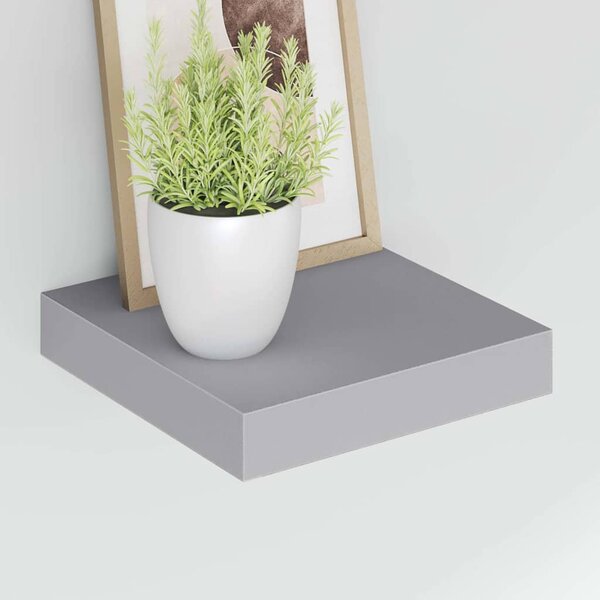Plovoucí nástěnné police 4 ks šedé 23 x 23,5 x 3,8 cm MDF 323846