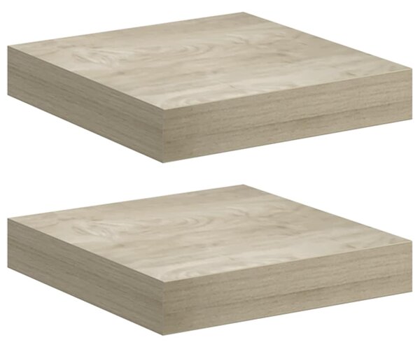 Plovoucí nástěnné police 2 ks dub 23 x 23,5 x 3,8 cm MDF 323866